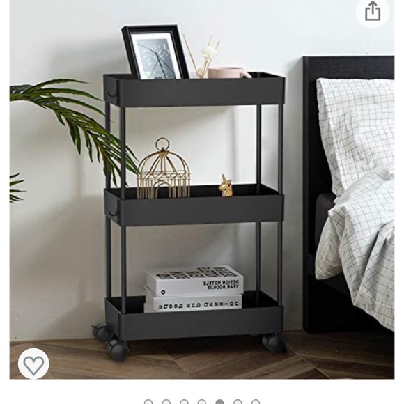 Black 3 tiered cart from Amazon - Picture 4 of 5